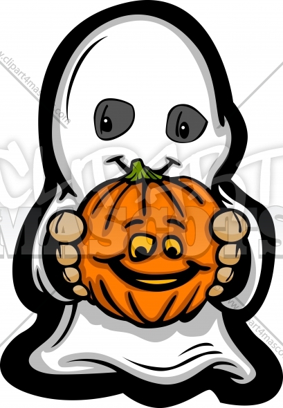 Ghost Cartoon Costume Vector Clipart Image