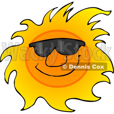 Happy Sun Wearing Shades Cartoon Clipart   Djart  12035