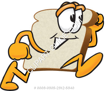 Illustration Of Cartoon Clipart Bread Running