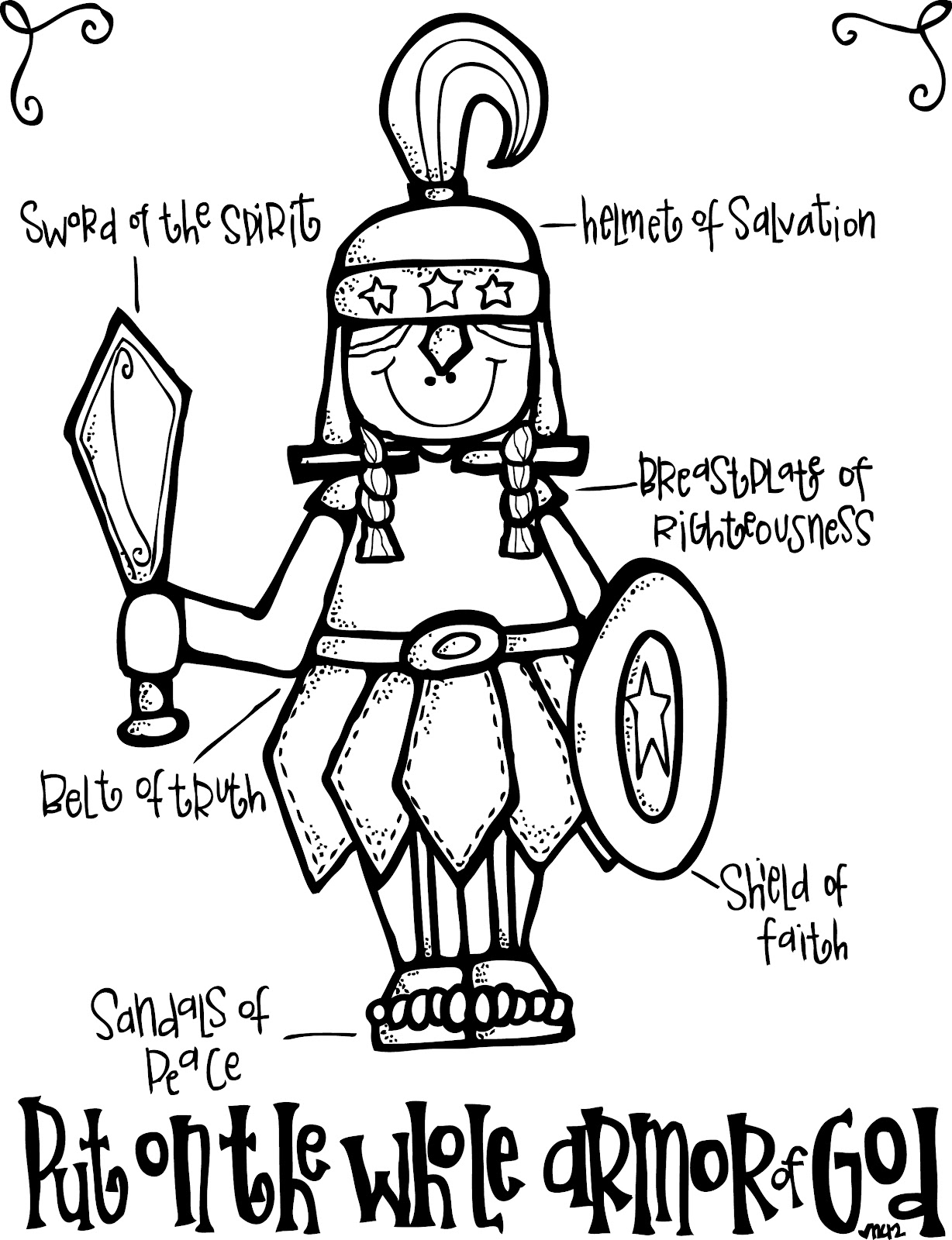 Melonheadz Lds Illustrating  Armor Of God Girl