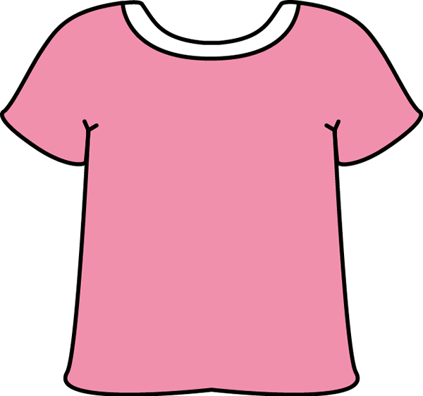 Pink Tshirt With A White Collar Clip Art   Pink Tshirt With A White    