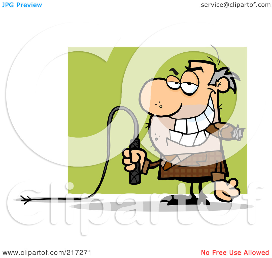Royalty Free  Rf  Clipart Illustration Of A Mean Boss Holding A Whip