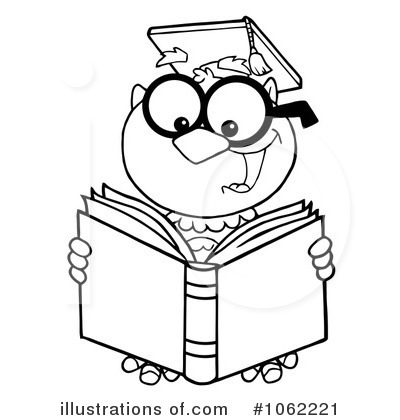School Owl Clipart Black And White