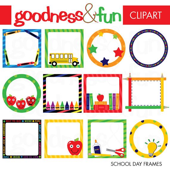 Sets Get 2 Sets Free   Digital School Clipart   School Day Fra