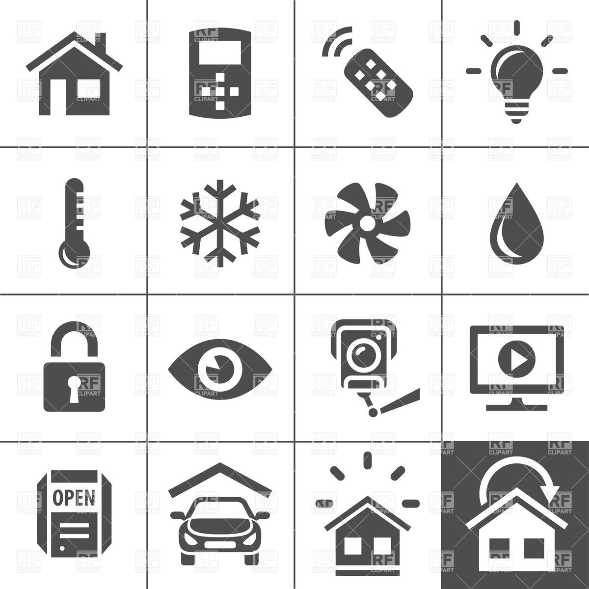 Smart Home And Smart House Icons   Home Automation Control Systems