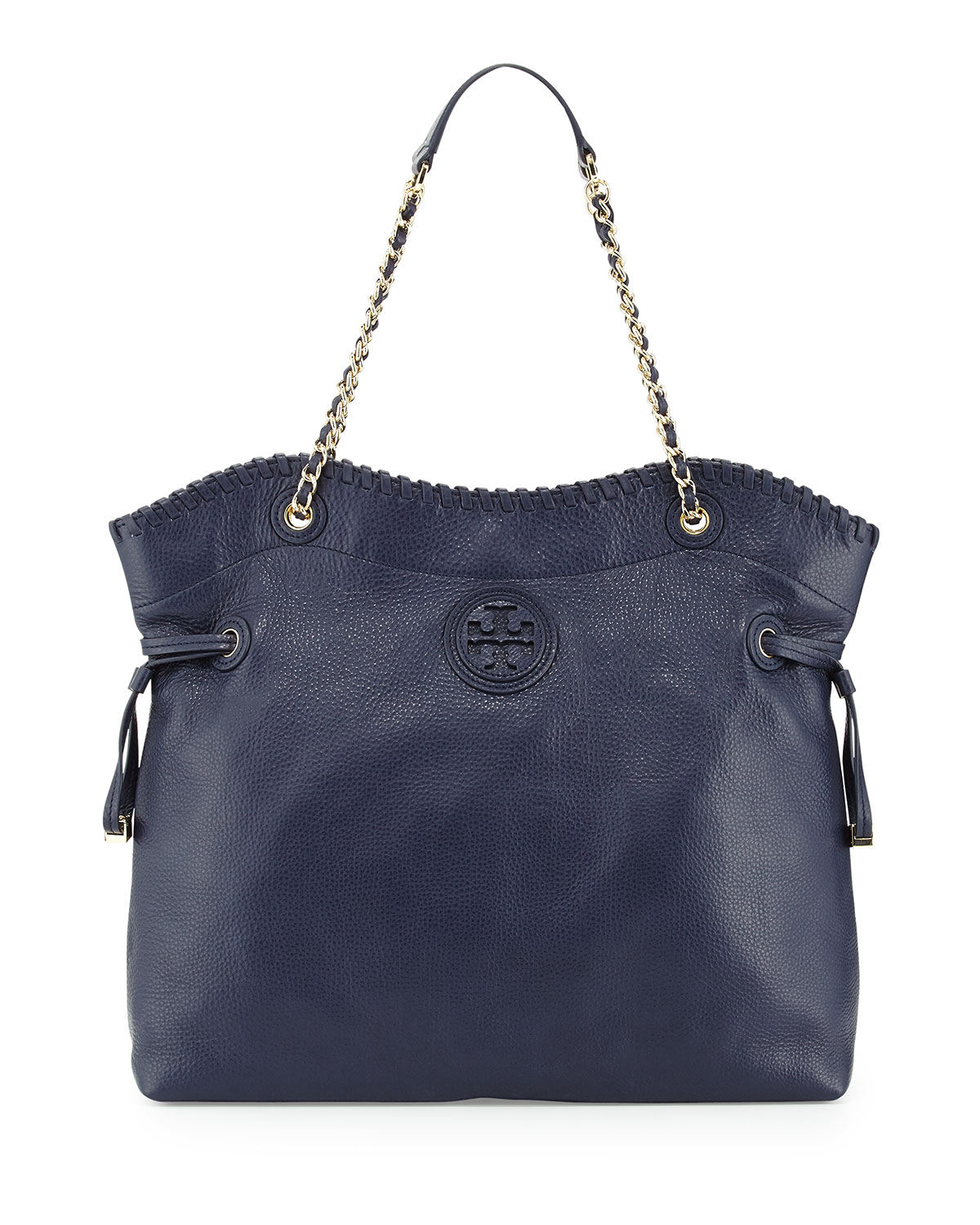 Tory Burch Marion Slouchy Drawstring Tote Bag In Blue  Tory Navy