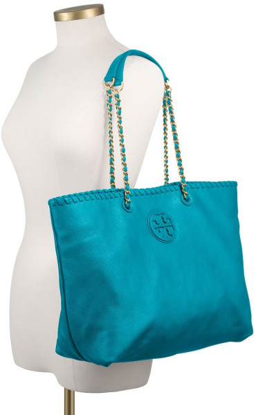 Tory Burch Marion Tote In Blue  Electric Eel    Lyst