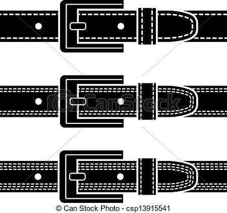 Vector   Vector Buckle Quilted Belt Black Symbols   Stock Illustration