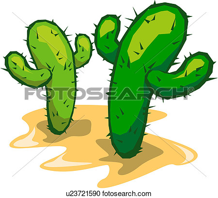      View Cactus Plants Plant Landscape View Large Clip Art Graphic