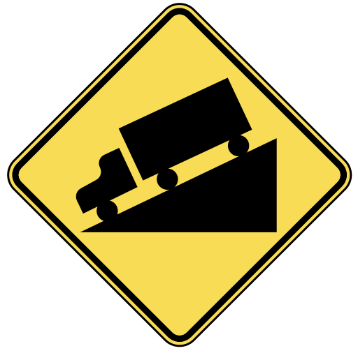 Wpclipart Com Travel Us Road Signs Warning Warn 3 Steep Grade Png Html