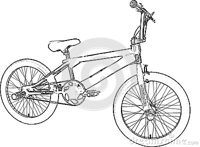Black And White Sketch Of A Bmx Bicycle