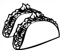 Black And White Taco Clipart