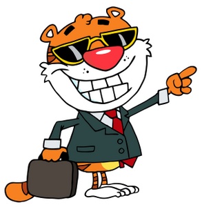 Business Tiger Clipart Image   Clip Art Image Of A Happy Tiger Wearing    