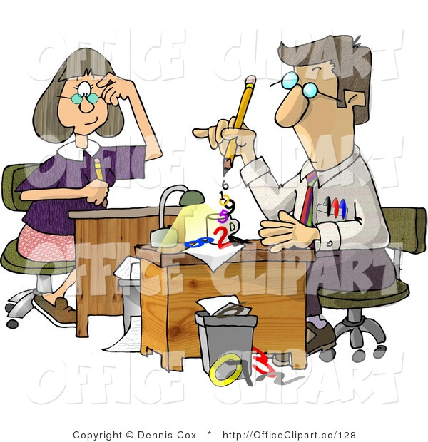 Clip Art Of A Pair Of Accountants Working At Desks By Djart    128