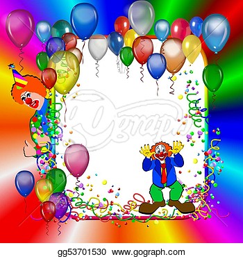 Clipart   Carnival Carnival Party Frame With Balloons  Stock    