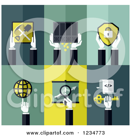 Clipart Of Digital Currency Business Icons   Royalty Free Vector    