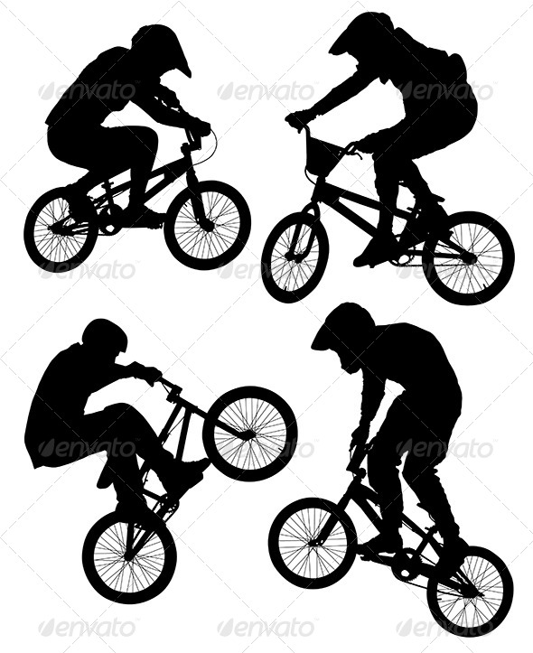 Cycling Bmx Silhouette   Sports Activity Conceptual