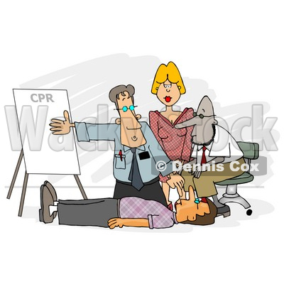 Doctor Teaching Cpr To Medical Employees Clipart   Djart  5111