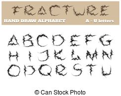 Fracture Alphabet Part One   Hand Draw Alphabet Fractured   