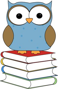 Free Owl Clip Art   Polka Dot Owl Sitting On Books Clip Art   Polka    