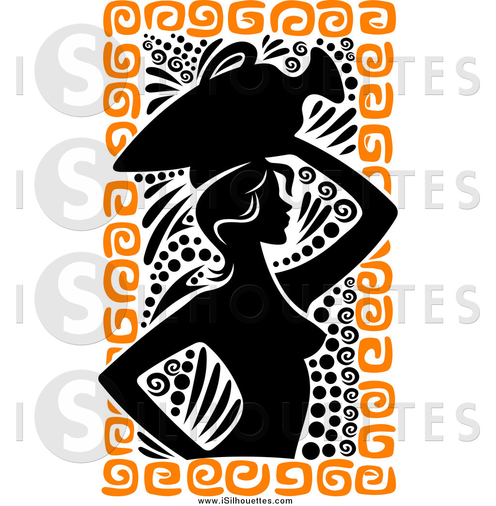 Larger Preview  Clipart Of A Silhouetted Medieval Greek Woman Carrying