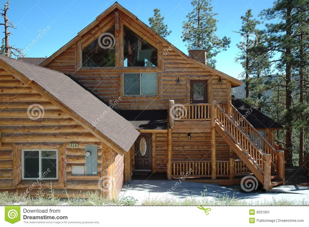 Log Cabin Style Home Stock Image   Image  6031901