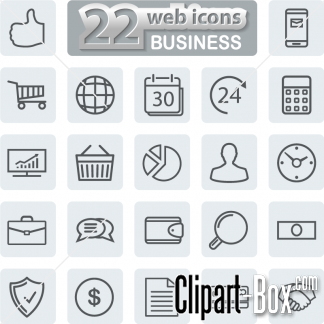 Related Business Icons Cliparts  
