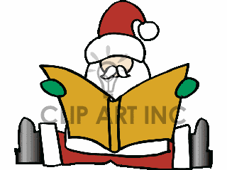 Santa Reading A Book
