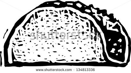 Stock Vector Black And White Vector Illustration Of Taco 134813336 Jpg