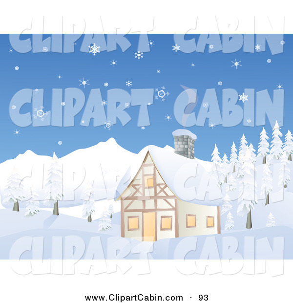 Vector Clip Art Of A Chalet House In A Snowy Mountainside Area By    
