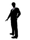 African American Man In A Tuxedo Silhouette   Clipart Graphic