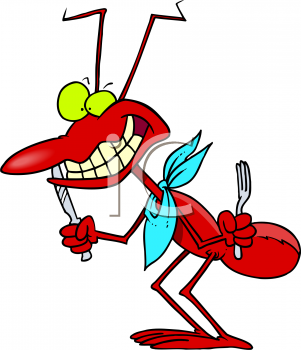 Ant Going To A Picnic   Royalty Free Clipart Picture