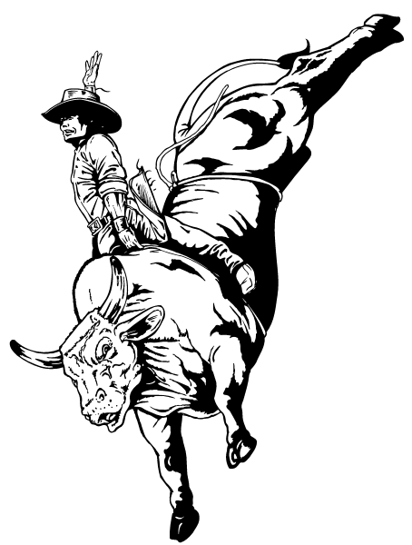 Bull Rider Clip Art   Coloring Pages