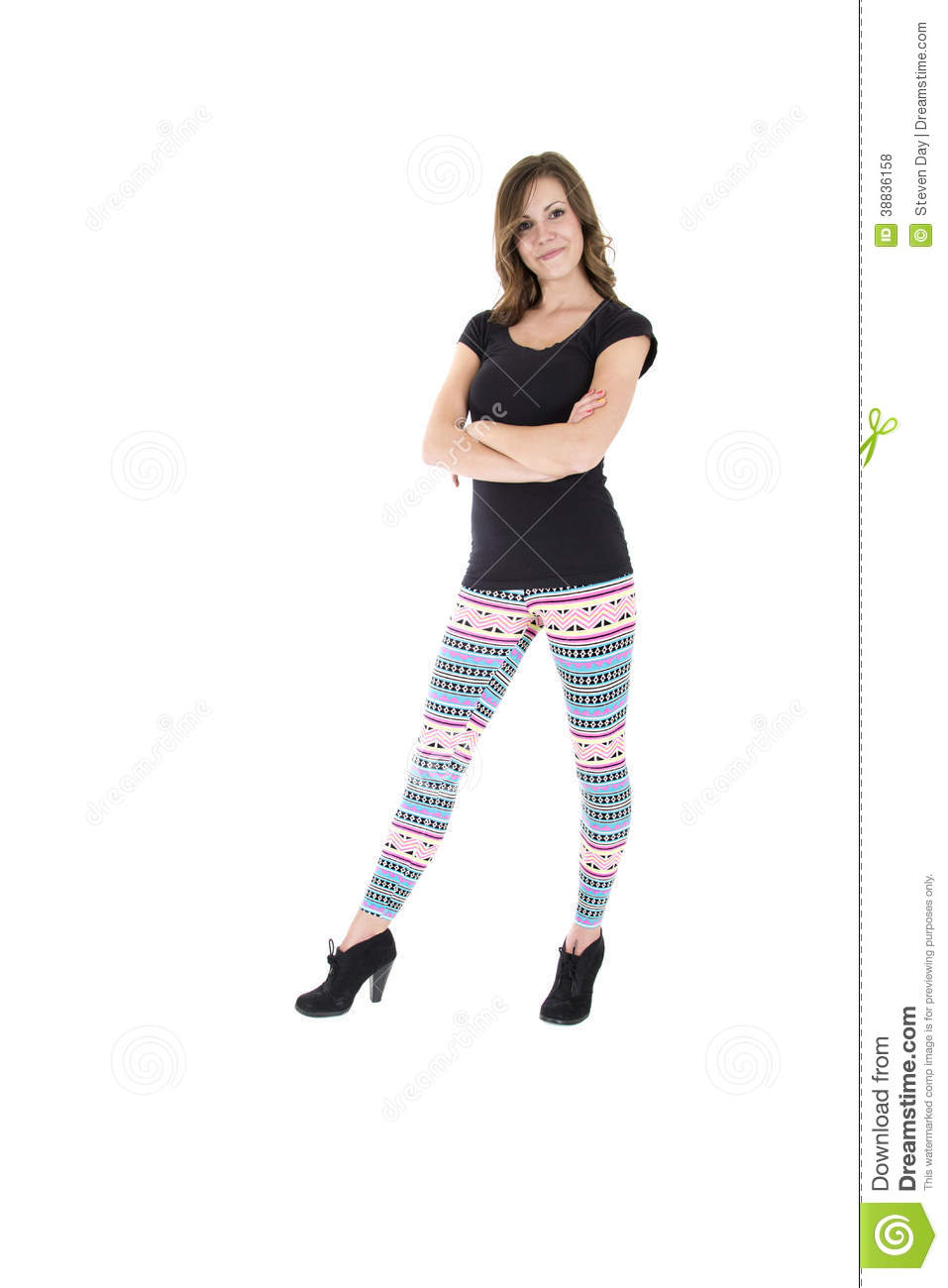 Female Model Wearing Colorful Leggings Stock Photo   Image  38836158