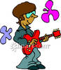 Guy From The 70s Playing The Guitar Royalty Free Clipart Picture