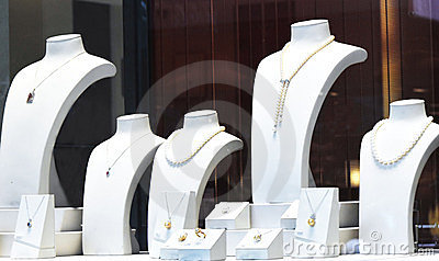 Luxury Jewelry Displaying At Glass Fronted Billboard