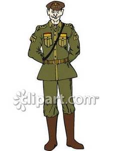 Man In A Military Uniform   Royalty Free Clipart Picture