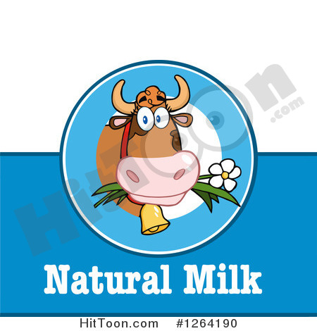 Milk Clipart  1264190  Blue And White Cow Natural Milk Label By Hit    