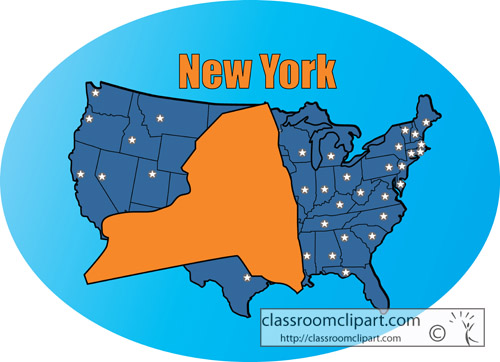 New York   New York State Map Color Circle   Classroom Clipart