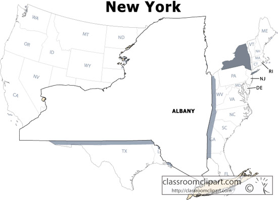 New York   Newyork State Mapbw   Classroom Clipart