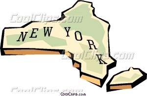 New York State Map Vector Clip Art