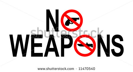 No Weapons Guns Or Knives Sign Illustration Jpg   Stock Photo