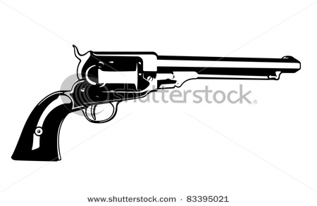 Picture Of A Pistol In A Vector Clip Art Illustration
