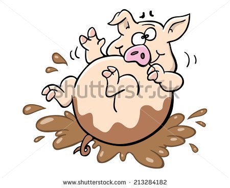 Pig Rolling In Mud Clipart Cartoon Pig Wallowing In Mud