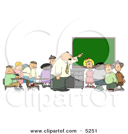 Royalty Free Vector Clip Art Illustration Of A Lady Teacher Writing On