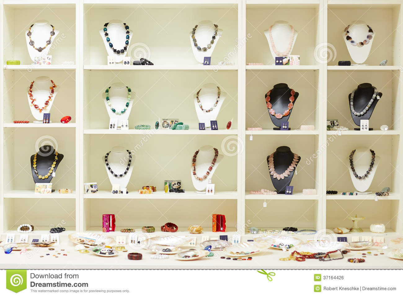 Shop Window With Jewelry On Display Royalty Free Stock Image   Image    