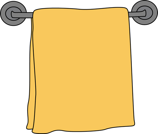 Towel On A Rack Clip Art Image   Yellow Towel Hanging On A Rack