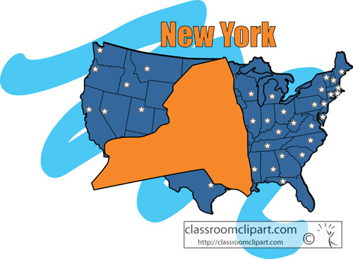Us State Maps   New York State Map Color   Classroom Clipart