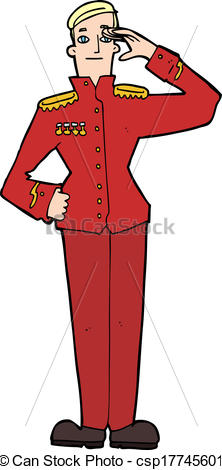 Vector   Cartoon Military Man In Dress Uniform   Stock Illustration