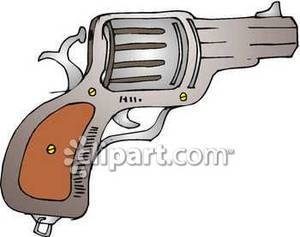 Western Pistol Clip Art Grayscale Revolvers Clipart